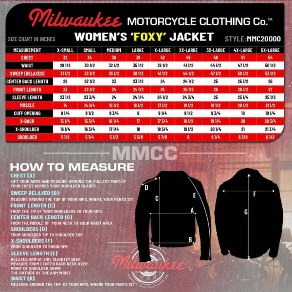 Full Leather Milwaukee MMC20000 Foxy Womena Biker Jacket XL Moto Genuine Leather - Picture 16 of 16